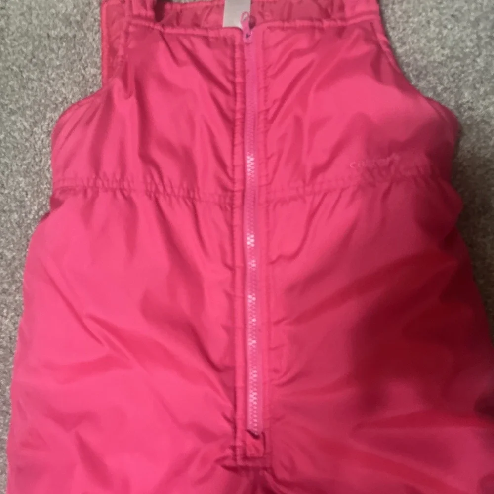 Carter's Girls Pink Snow Bib Overalls Sz Large  6X Waterproof‎ Insulated Winter